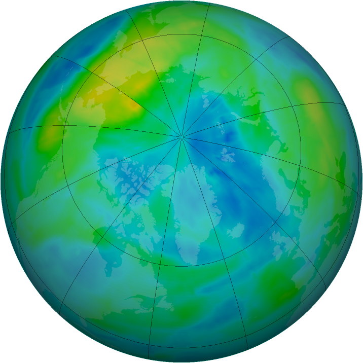 Arctic ozone map for 27 September 2013